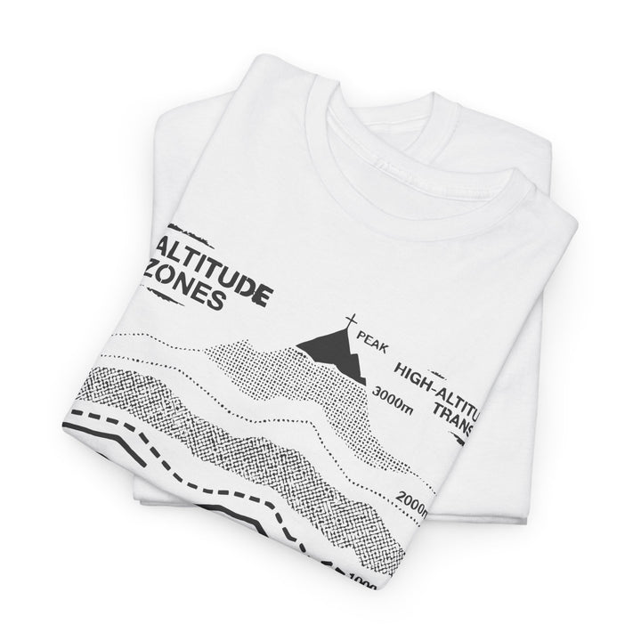 Retro Mountain Altitude Graphic T-Shirt — Vintage Topographic Hiking Tee