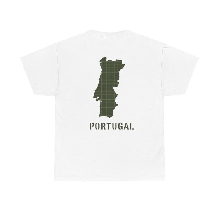 Portugal Map T-Shirt — Vintage Green Grid Portugal Tee