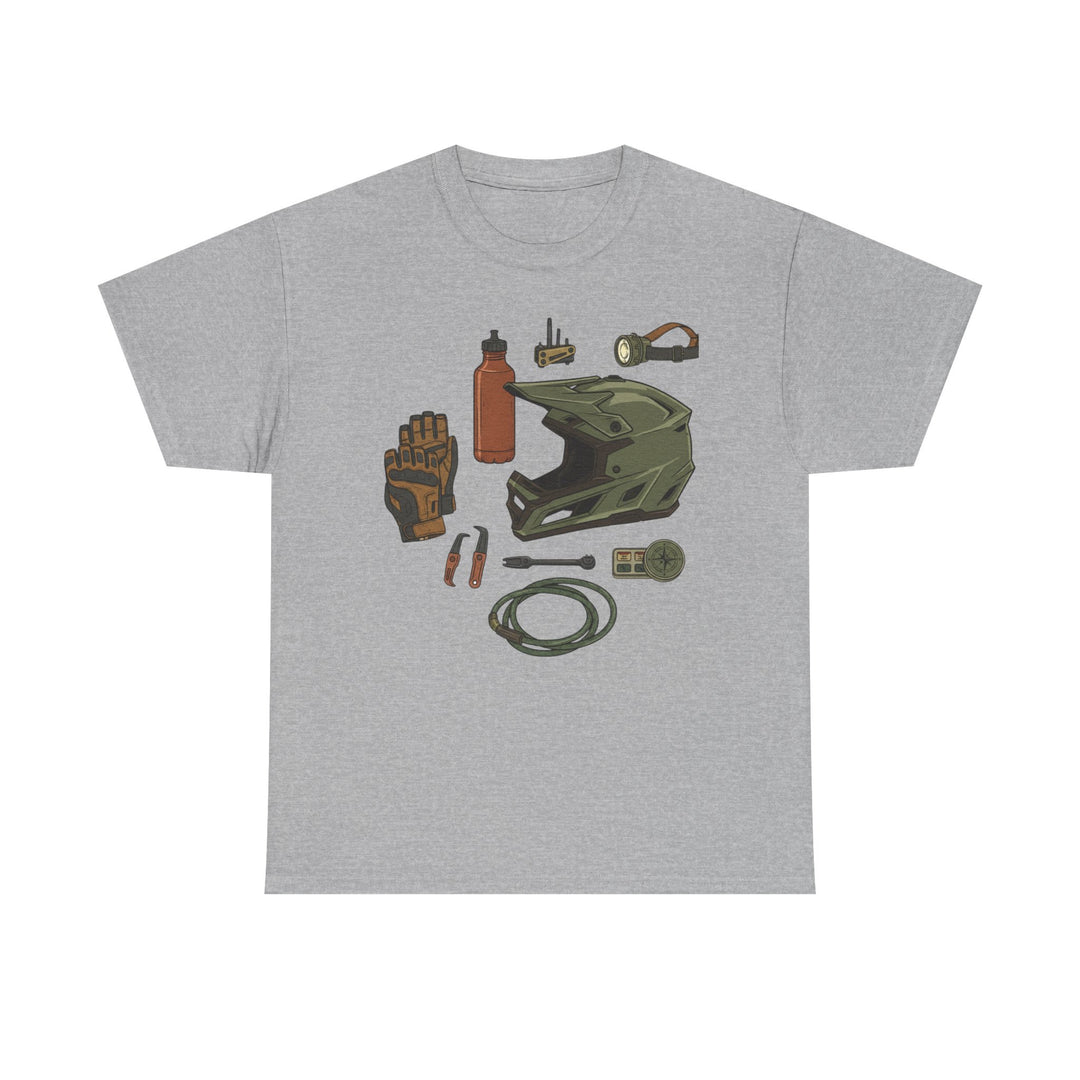 MTB Gear Layout T-Shirt — Mountain Bike Essentials Tee
