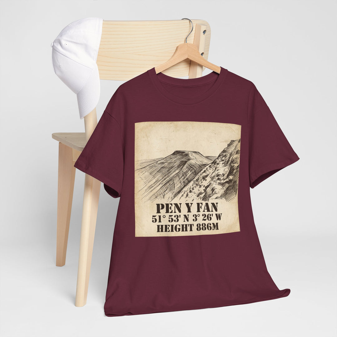 Pen y Fan T-Shirt - Brecon Beacons Vintage Coordinates &amp; Elevation