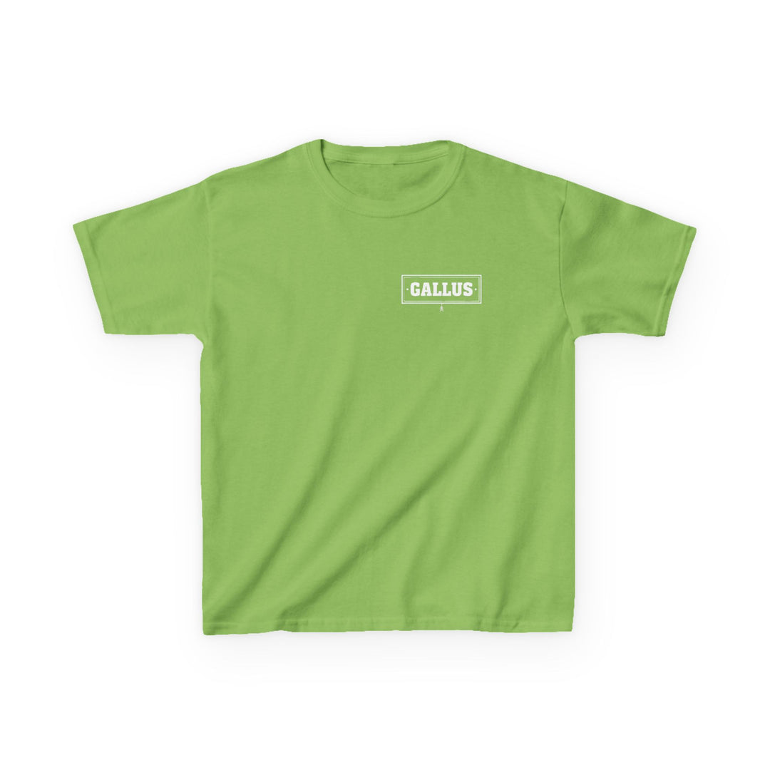 Kids Tee — "Follow the Leader" Adventure Graphic (Gallus Logo)