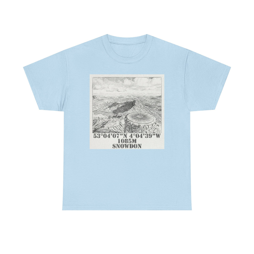 Snowdon Mountain Tee — Vintage Map Illustration with Coordinates