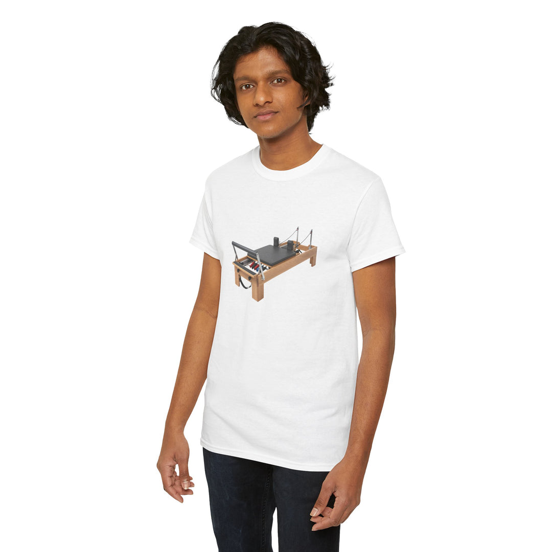 Pilates Reformer Tee – soft, breathable cotton designed for Pilates sessions. Comfortable, flexible, and perfect for reformer workouts or casual wear.