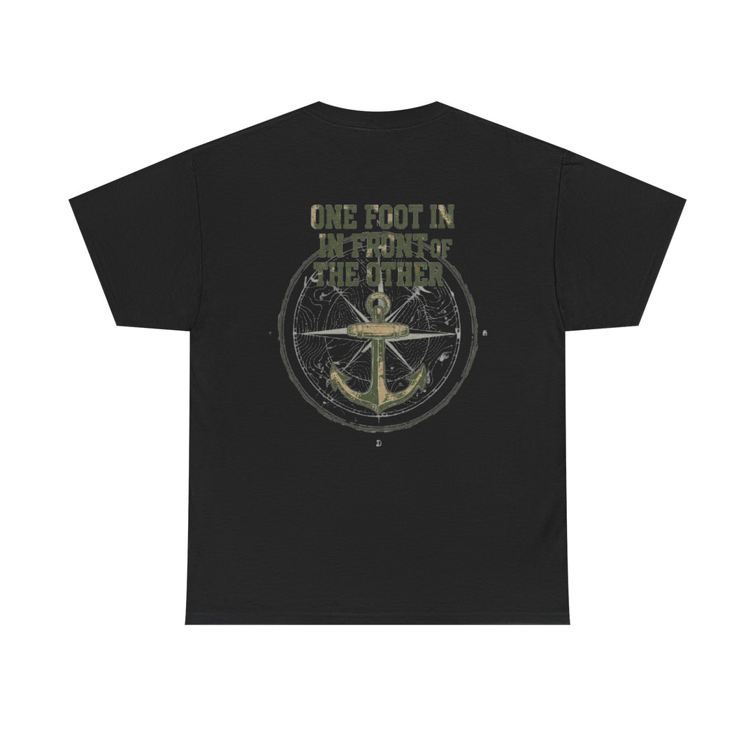 T-Shirt — Anchor Graphic “One Foot In Front Of The Other” Motivational Nautical Tee