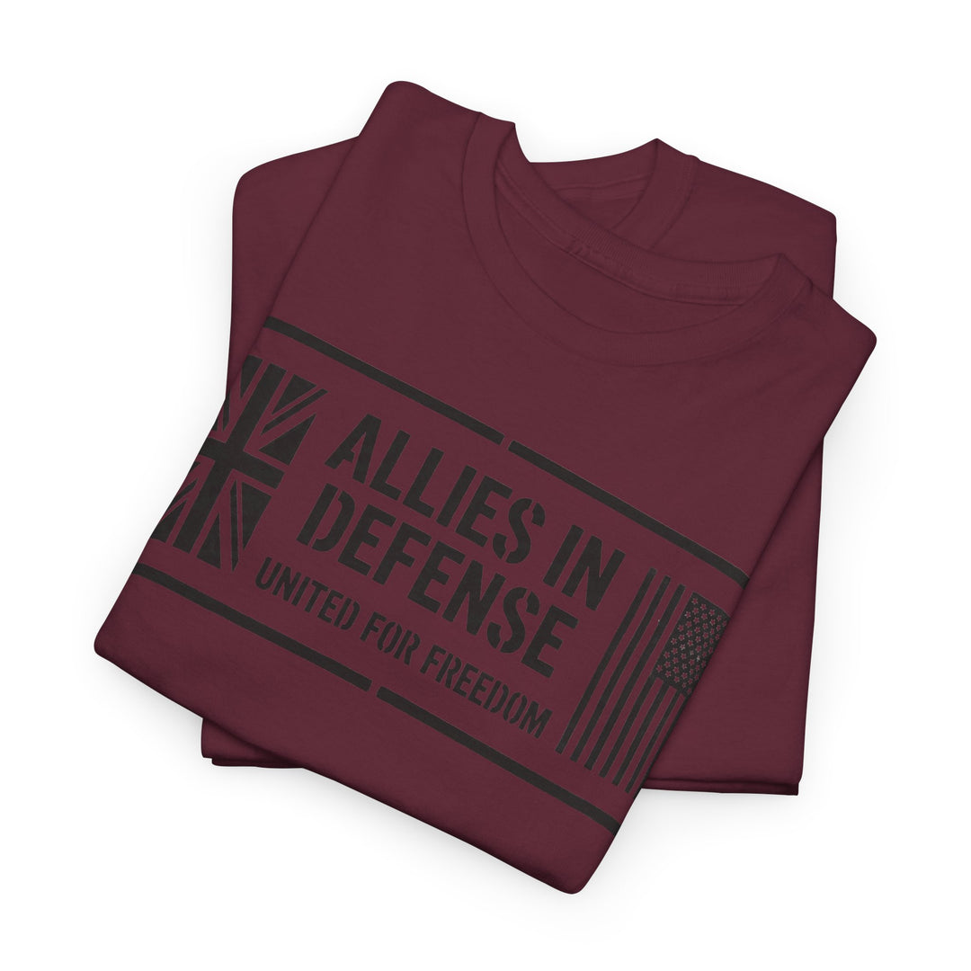 UK &amp; US Allies Defence Veteran Tee — Flags on Sleeves