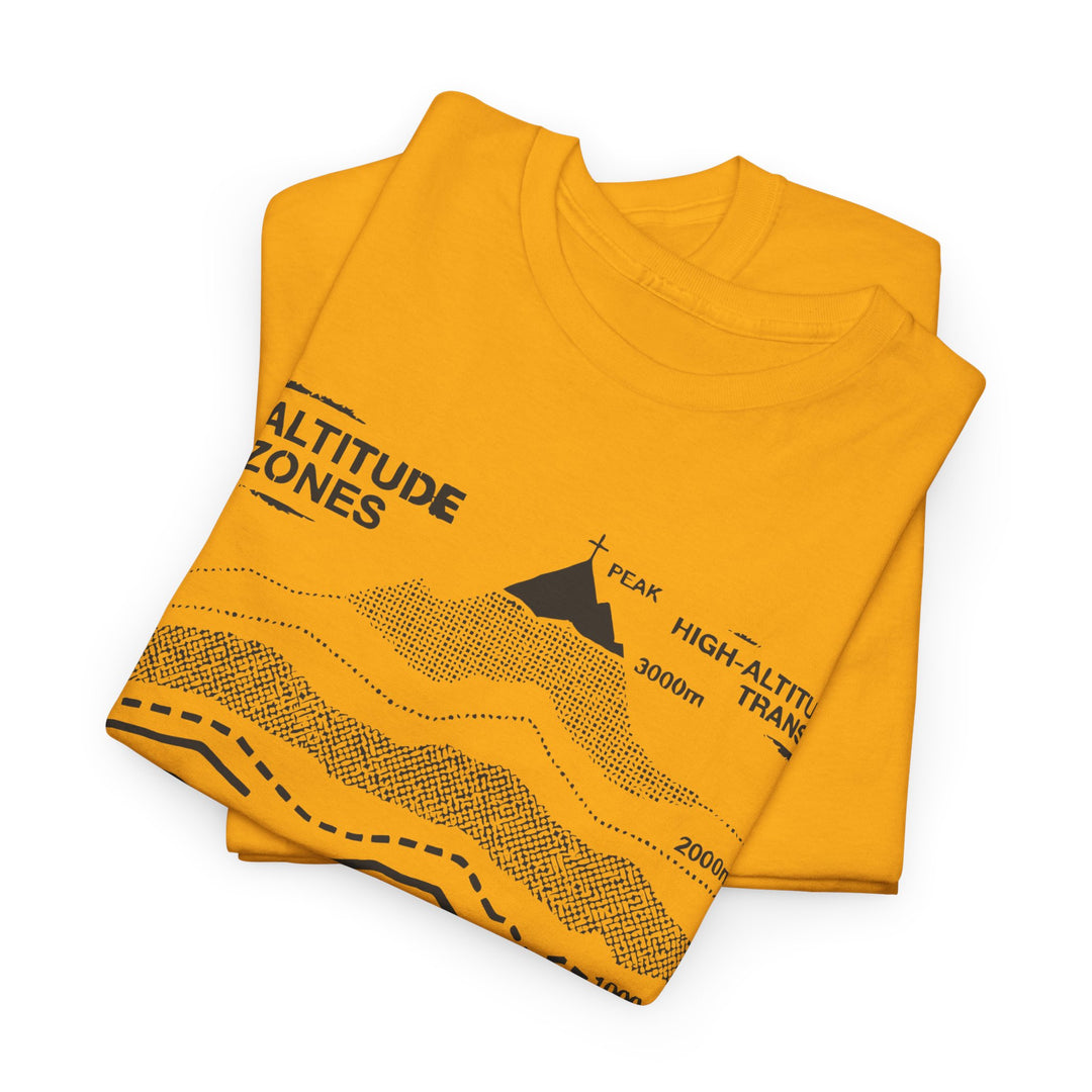 Retro Mountain Altitude Graphic T-Shirt — Vintage Topographic Hiking Tee