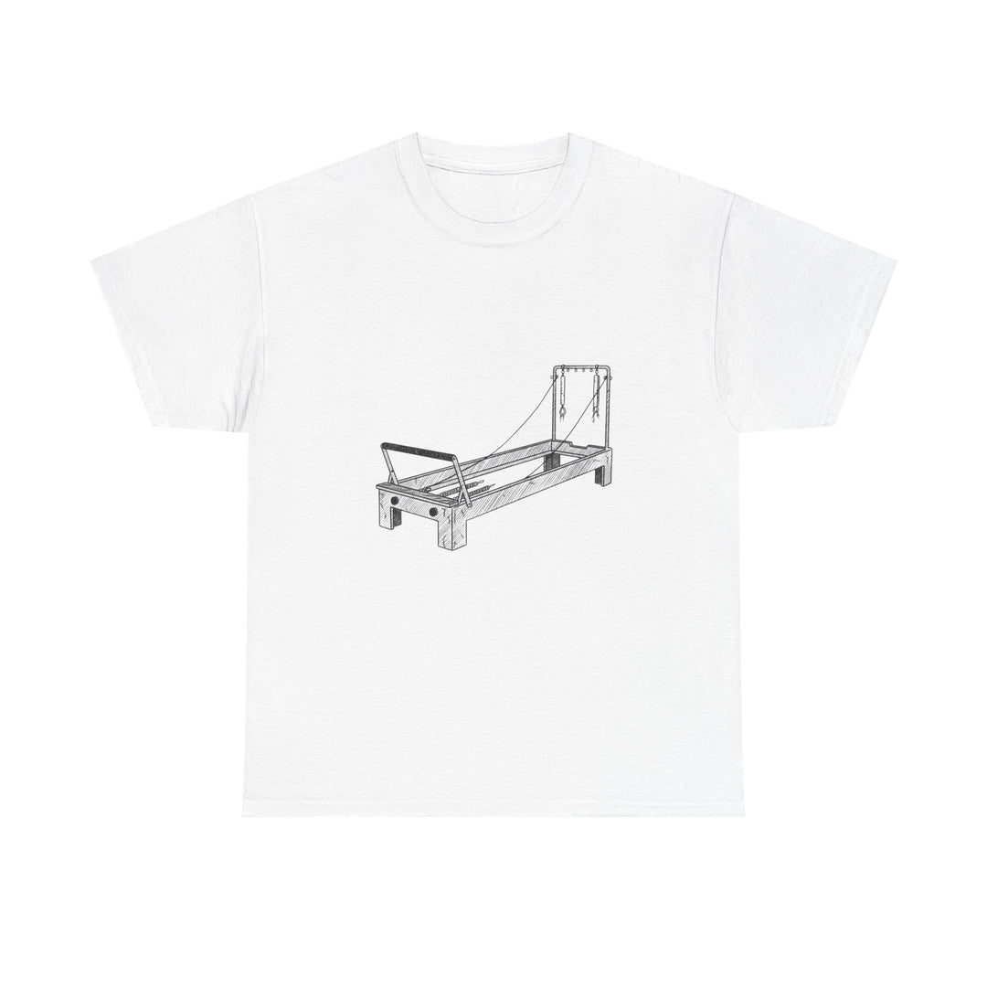 Pilates Reformer Tee – soft, breathable cotton designed for reformer Pilates. Comfortable, flexible, and perfect for studio workouts or casual wear.