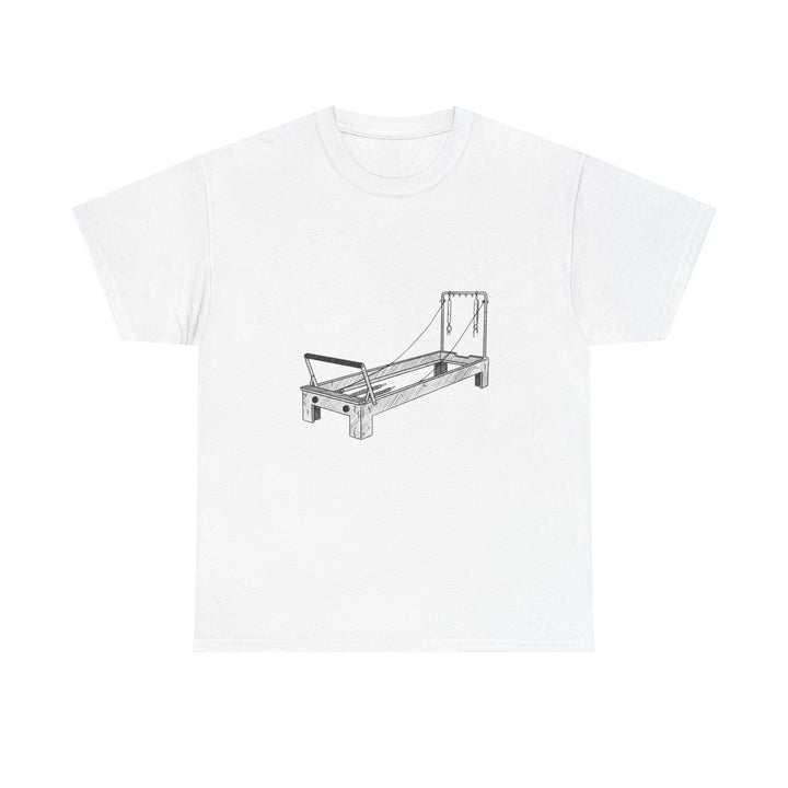 Pilates Reformer Tee – soft, breathable cotton designed for reformer Pilates. Comfortable, flexible, and perfect for studio workouts or casual wear.