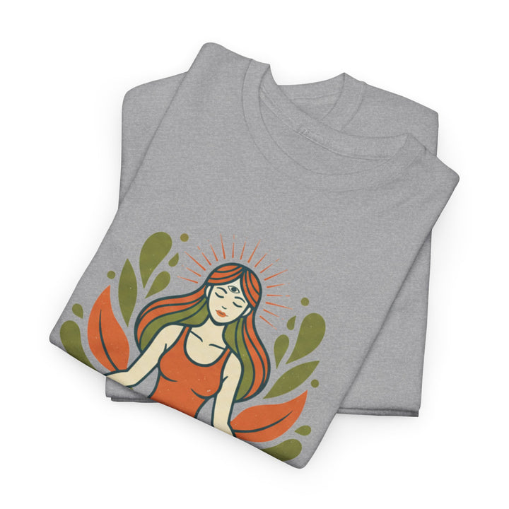 Yoga Meditation Tee – soft, breathable cotton designed for meditation and yoga practice. Comfortable, relaxed fit perfect for studio or casual wear.