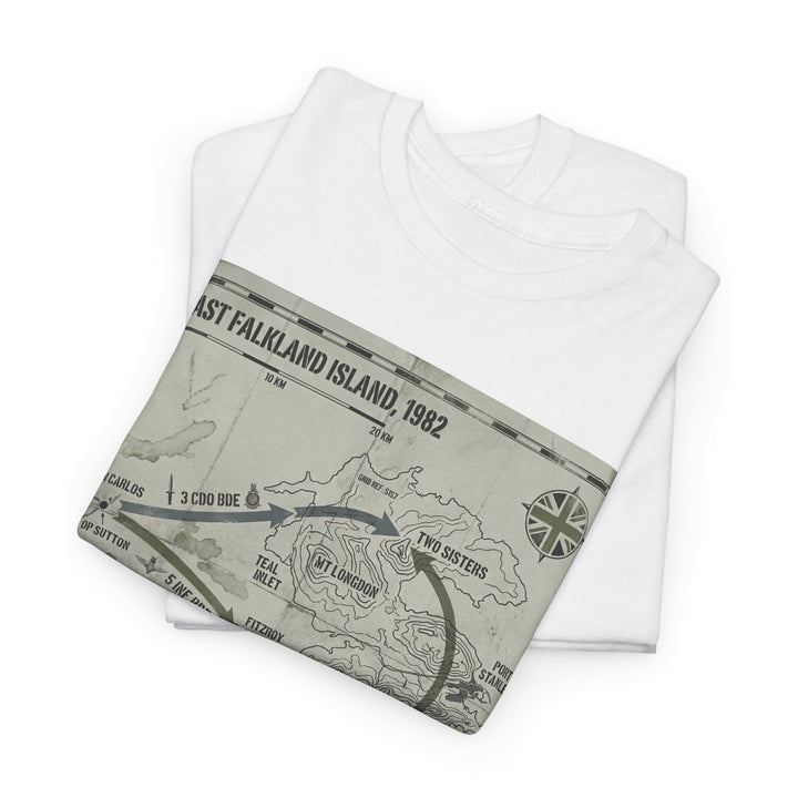 East Falkland 1982 Map T-Shirt — Port Stanley Victory Graphic