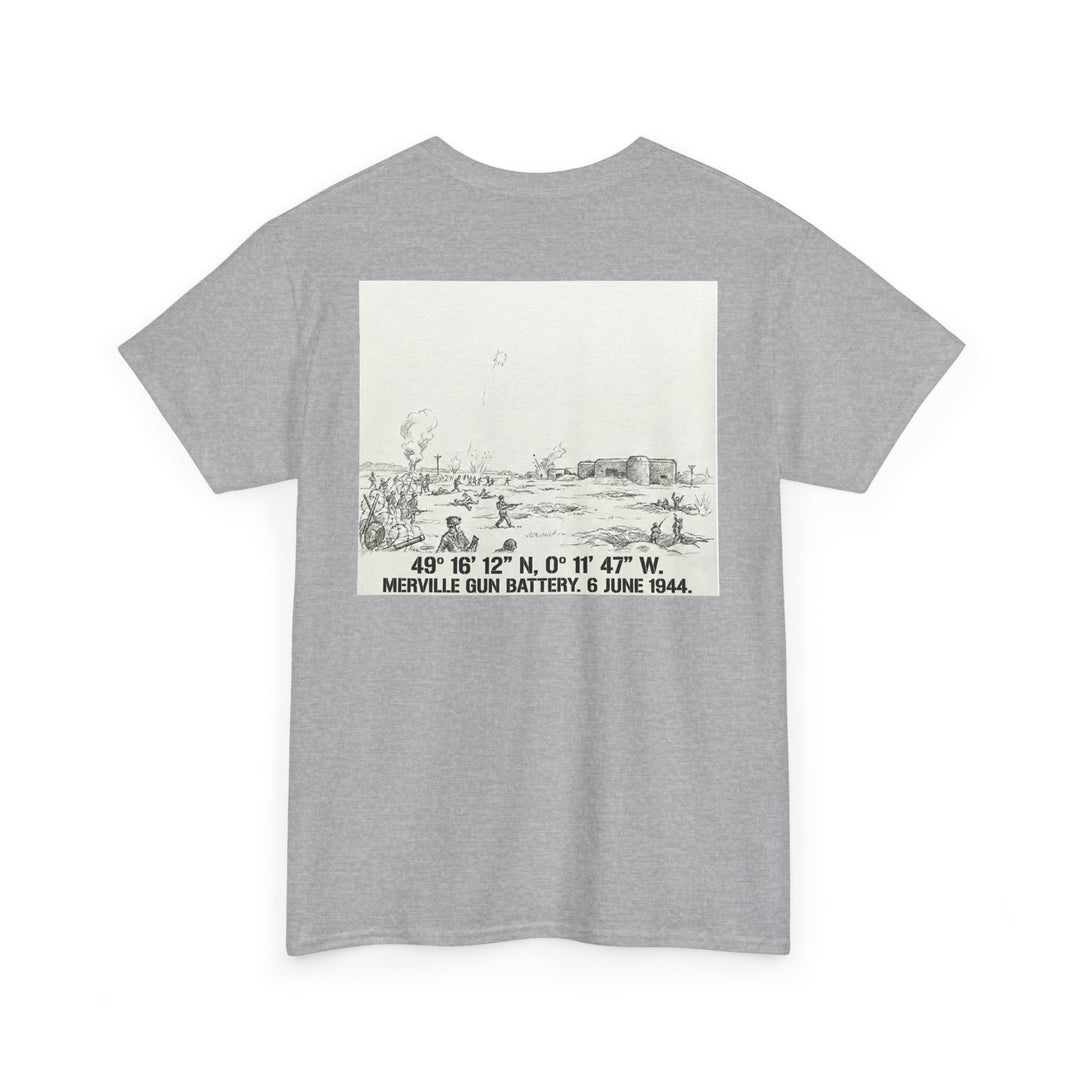 Normandy D-Day Merville Gun Battery Sketch T-Shirt — 6 June 1944