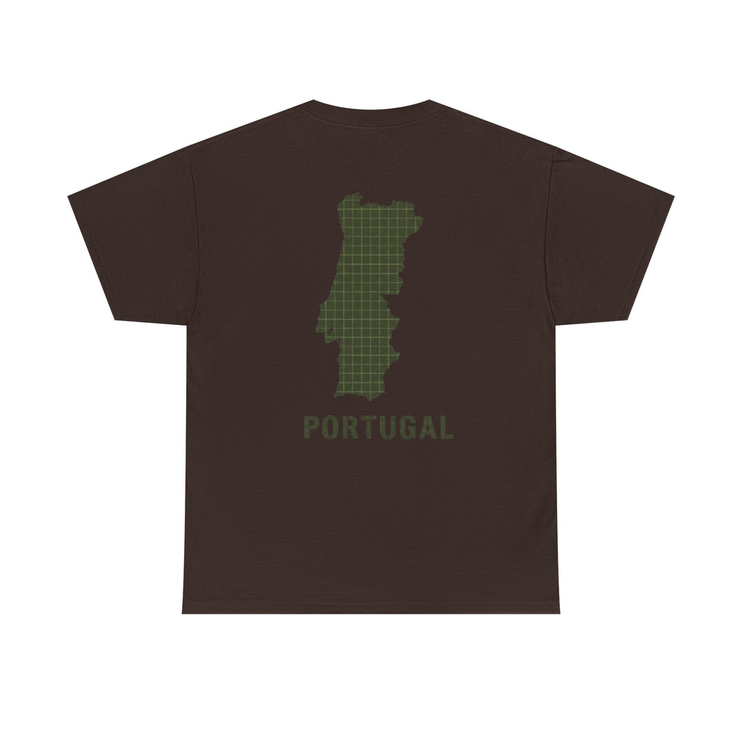 Portugal Map T-Shirt — Vintage Green Grid Portugal Tee