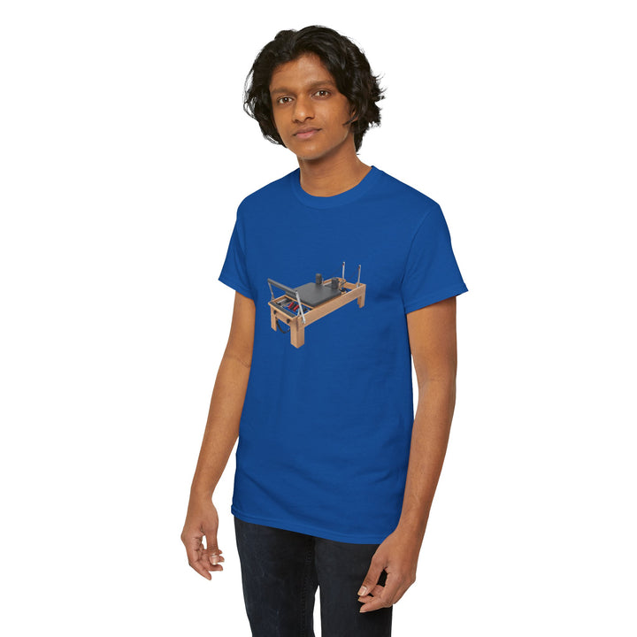 Pilates Reformer Tee – soft, breathable cotton designed for Pilates sessions. Comfortable, flexible, and perfect for reformer workouts or casual wear.