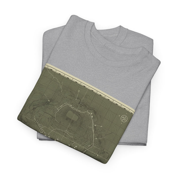 Isandlwana Map Print T-Shirt featuring a vintage topographic design. A bold heritage graphic tee inspired by historic terrain.
