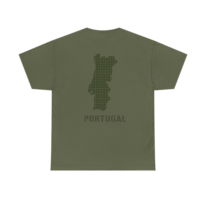 Portugal Map T-Shirt — Vintage Green Grid Portugal Tee