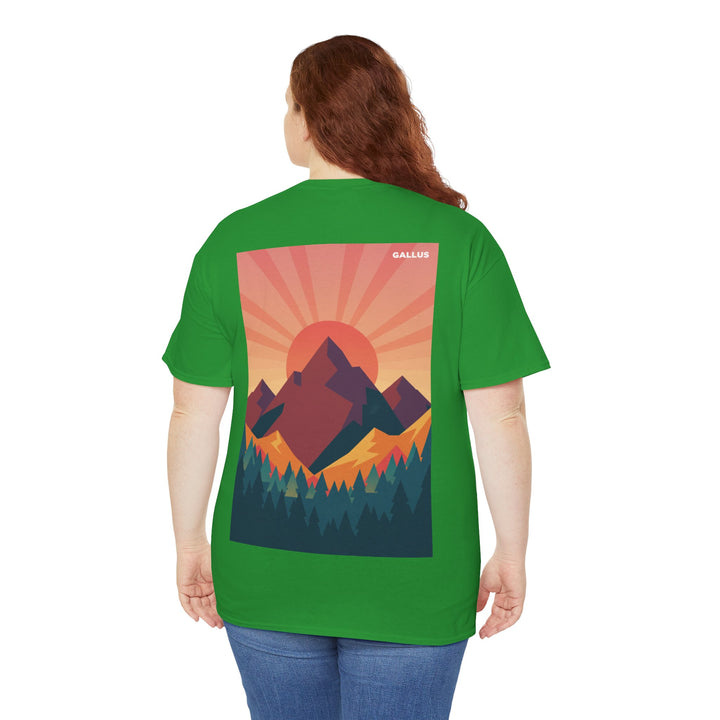 Mountain Sunset T-Shirt — Retro Nature Graphic Tee with &