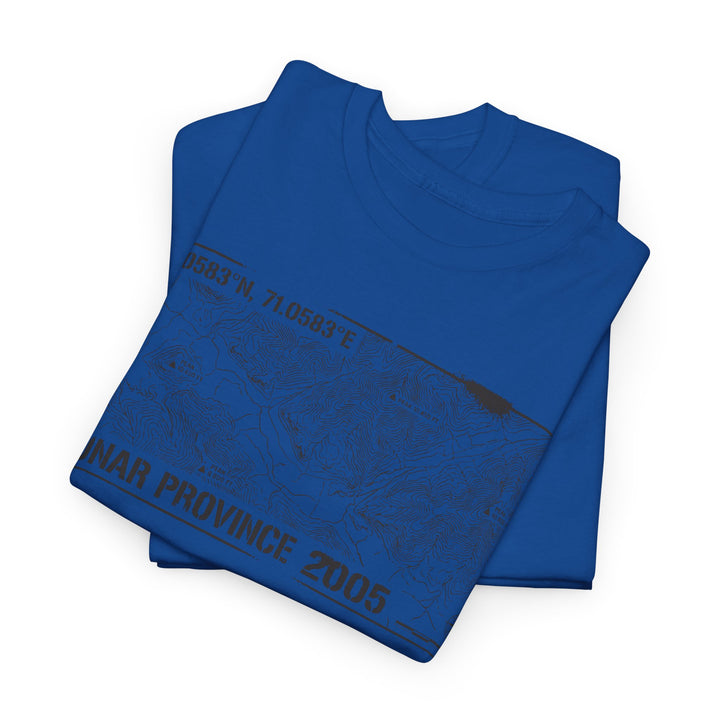 Kunar Province 2005 Map T-Shirt - Afghanistan Military Heritage Graphic Tee