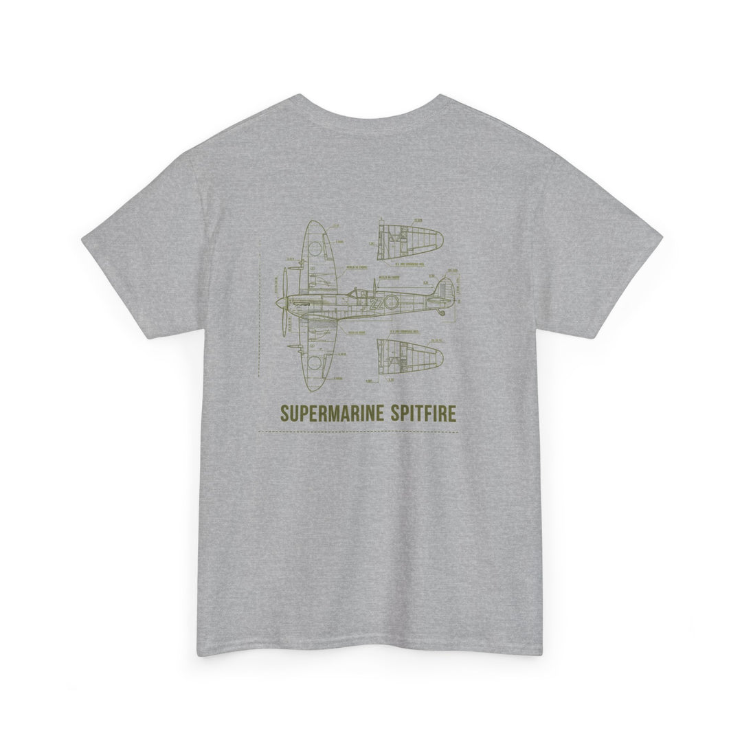 Supermarine Spitfire Blueprint T-Shirt — WW2 Aircraft — alternate product image 12