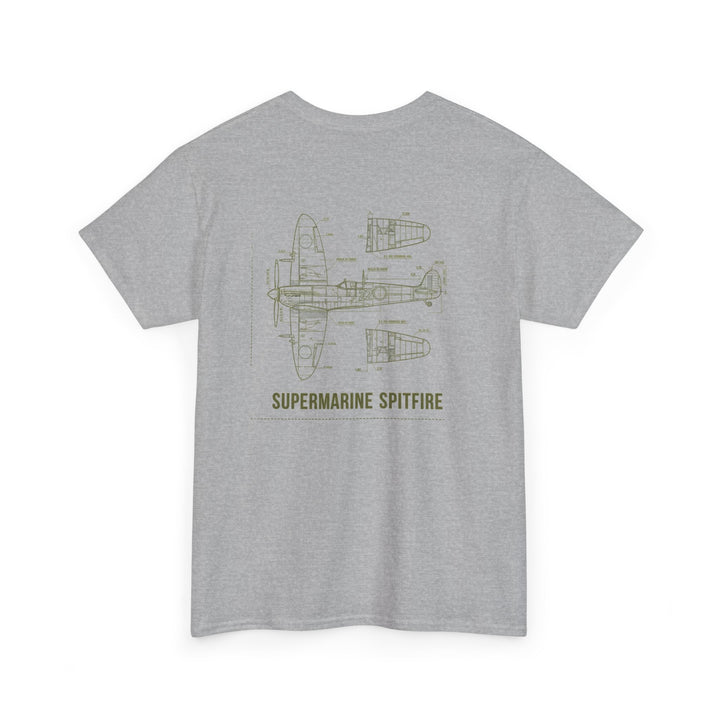 Supermarine Spitfire Blueprint T-Shirt — WW2 Aircraft — alternate product image 12