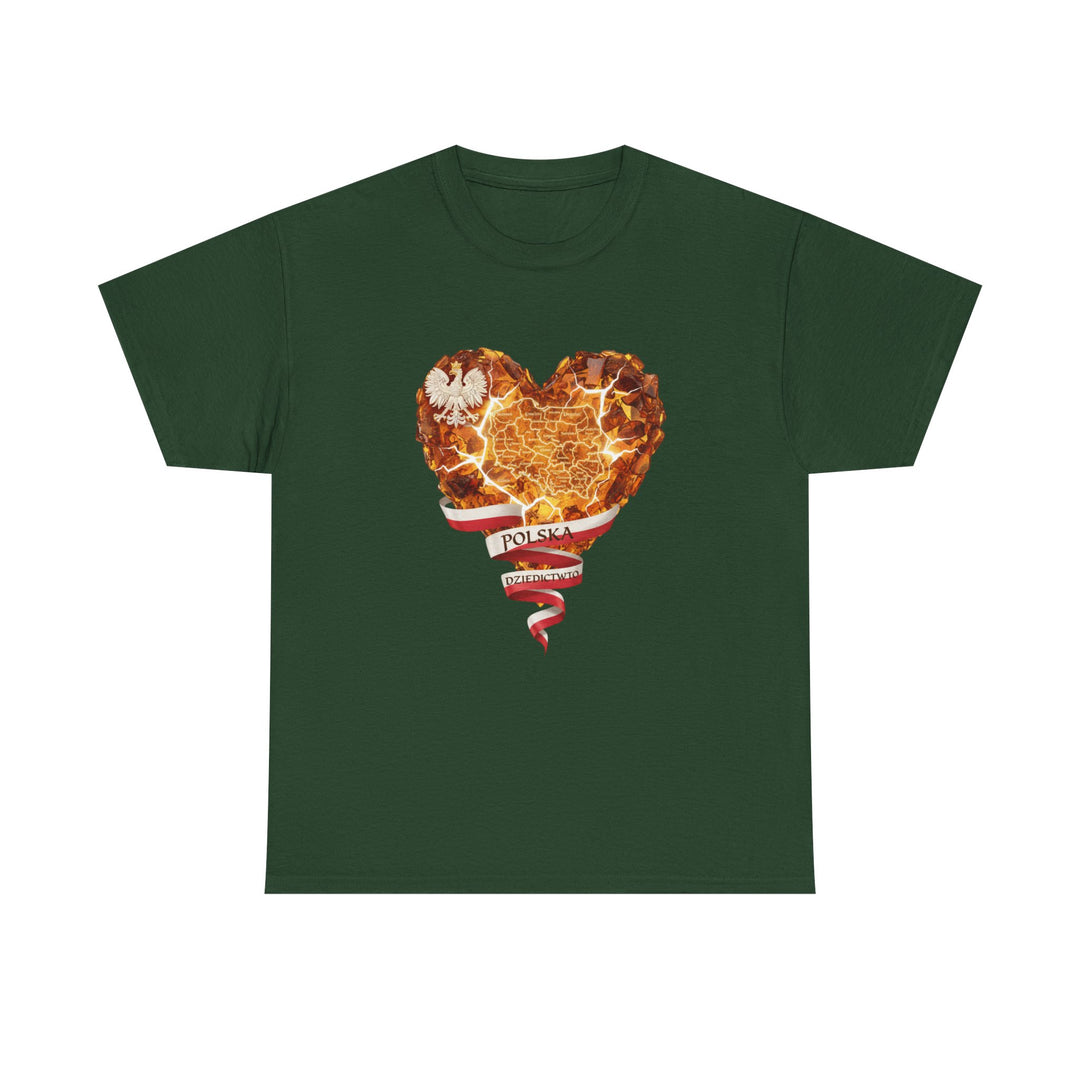 Polish Pride Heart Flame Tee | Polska Heritage T-Shirt