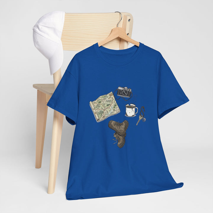 Retro Mountain Camping Gear Graphic T-Shirt - Outdoor Adventure Tee