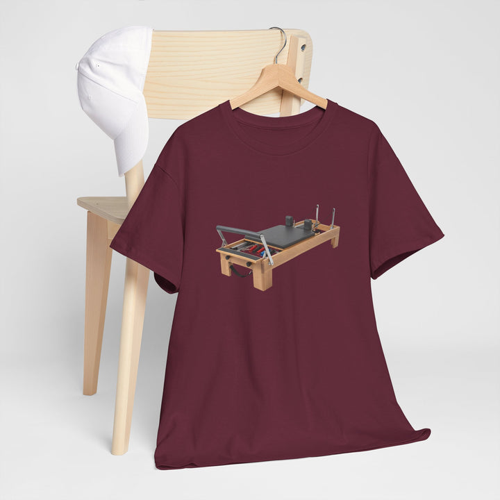 Pilates Reformer Tee – soft, breathable cotton designed for Pilates sessions. Comfortable, flexible, and perfect for reformer workouts or casual wear.