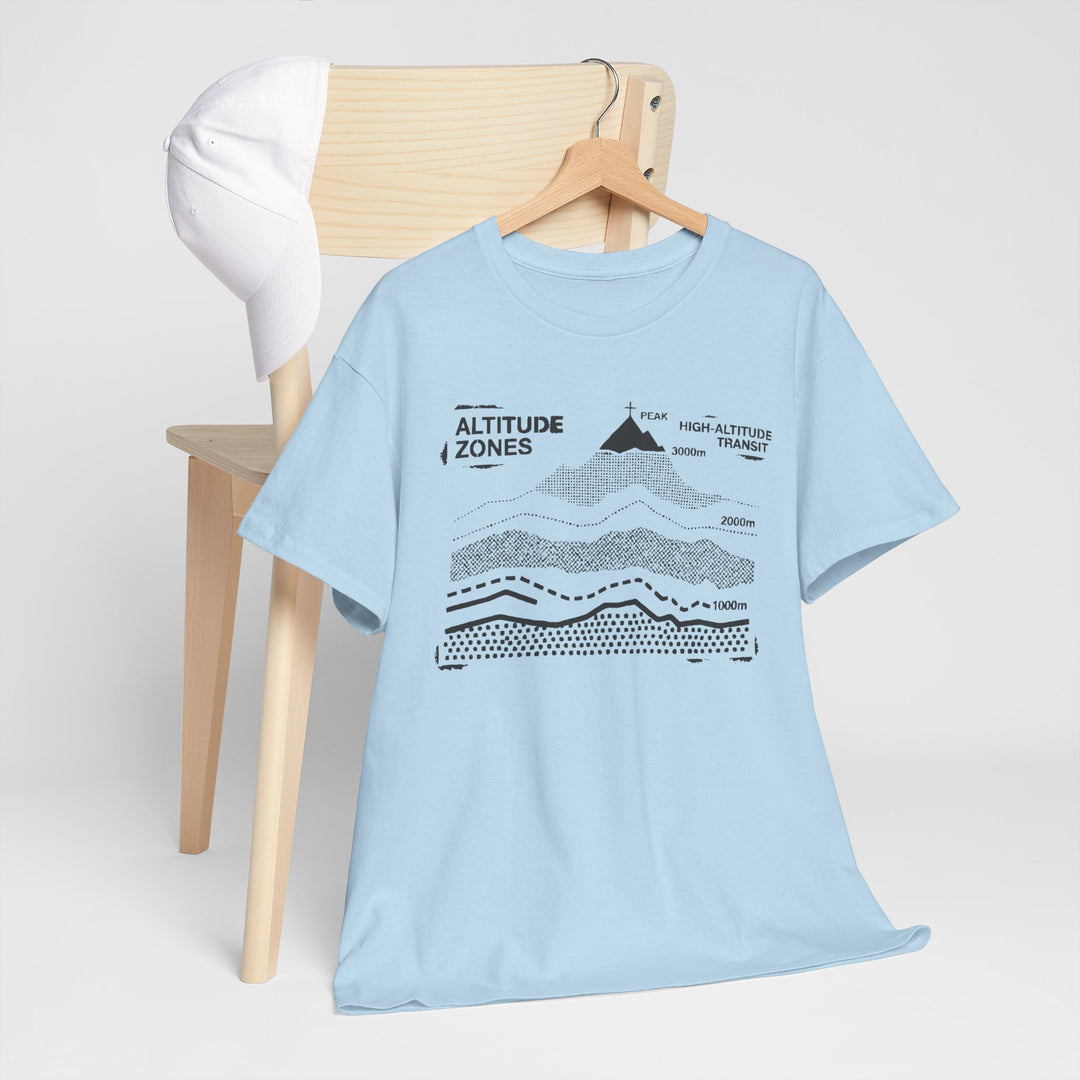 Retro Mountain Altitude Graphic T-Shirt — Vintage Topographic Hiking Tee