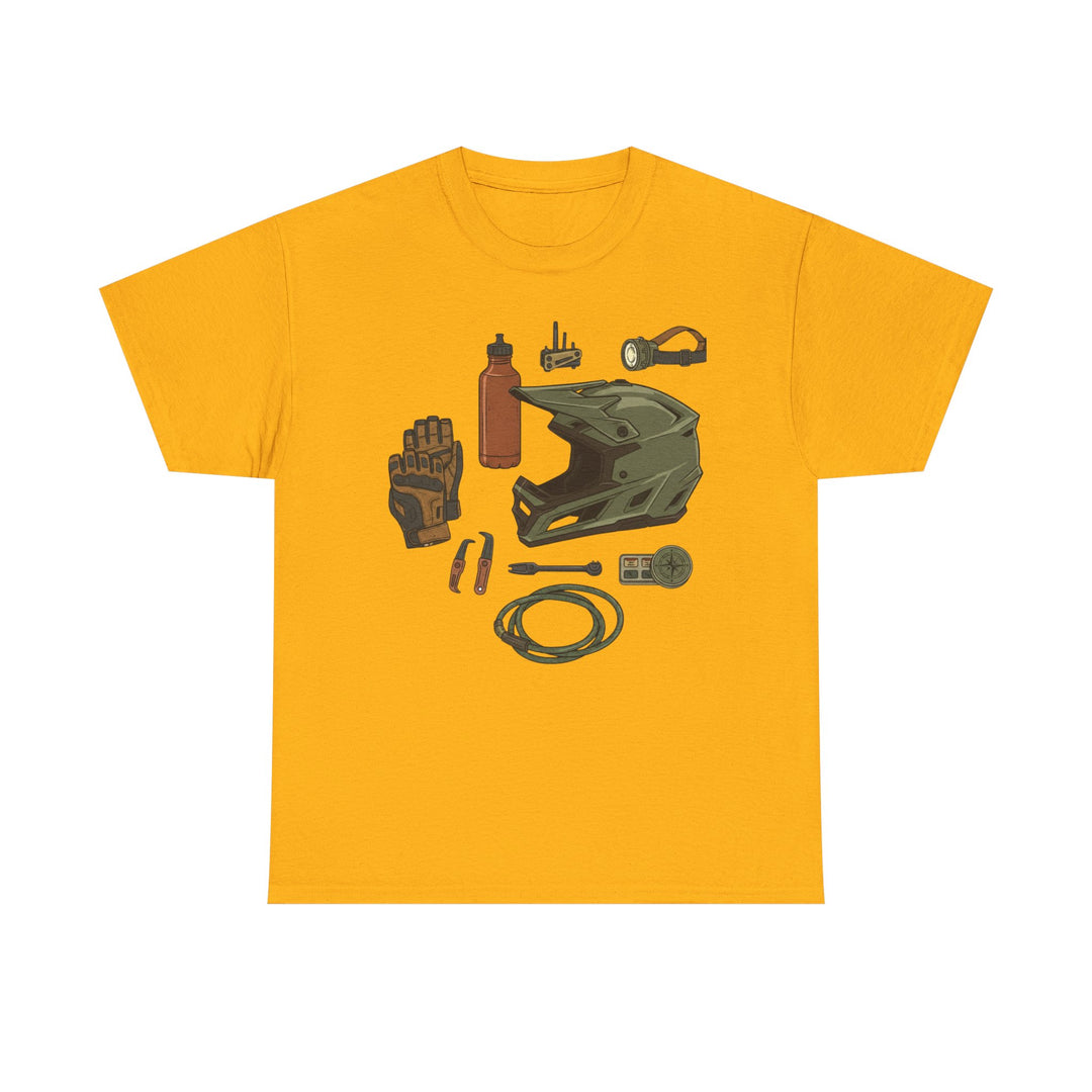 MTB Gear Layout T-Shirt — Mountain Bike Essentials Tee