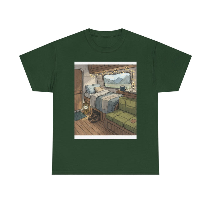 Retro Van Life Interior Graphic T-Shirt - Cozy Camper Van Aesthetic Tee