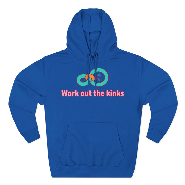 Blue hoodie by S&amp;W Gallus featuring a matching hood, drawstring, and a printed graphic on the chest.