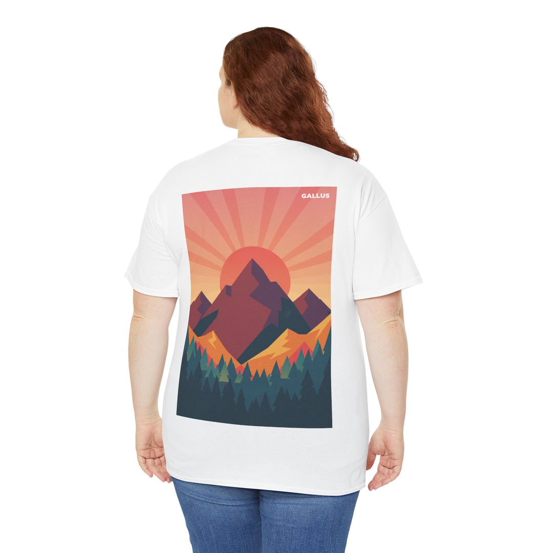 Mountain Sunset T-Shirt — Retro Nature Graphic Tee with &