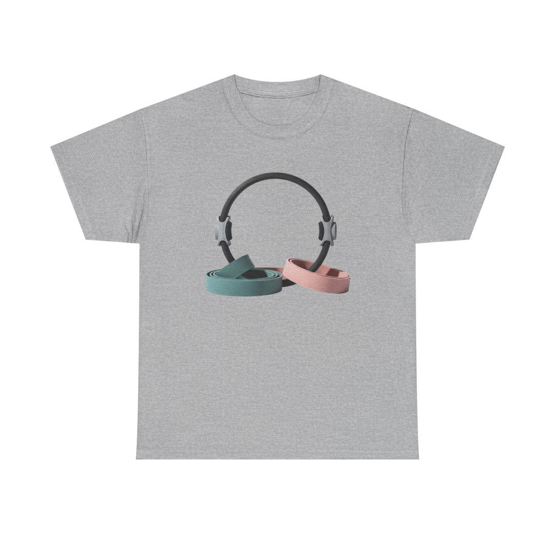 Pilates Band Workout Shirt – soft, breathable fabric designed for resistance band exercises. Comfortable, flexible, and perfect for Pilates sessions or workouts.