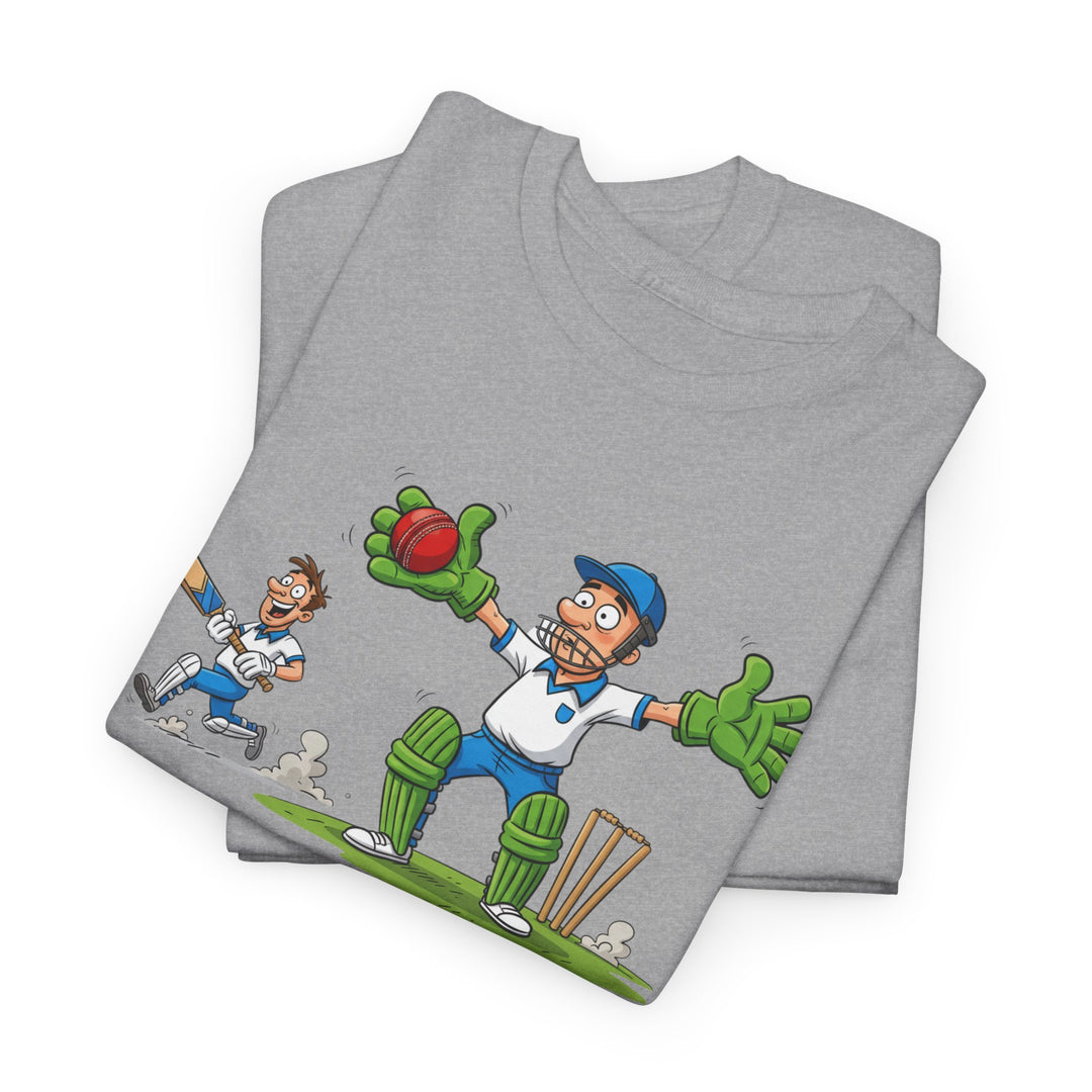 Cricket Catch Graphic Cartoon T-Shirt