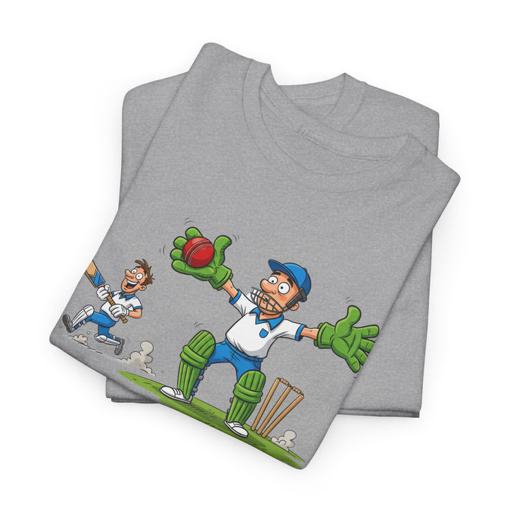 Cricket Catch Graphic Cartoon T-Shirt
