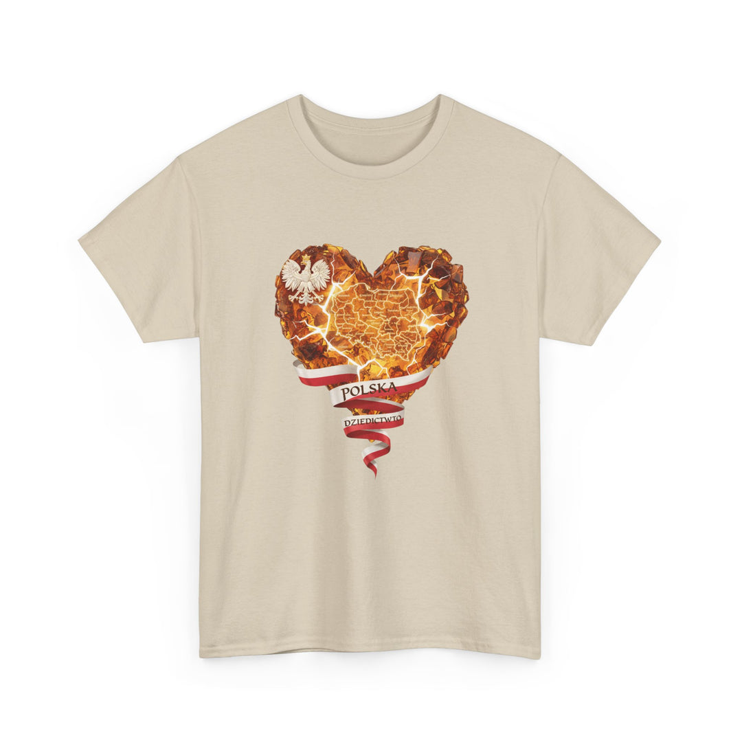 Polish Pride Heart Flame Tee | Polska Heritage T-Shirt