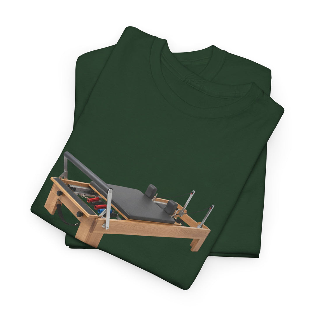 Pilates Reformer Tee – soft, breathable cotton designed for Pilates sessions. Comfortable, flexible, and perfect for reformer workouts or casual wear.