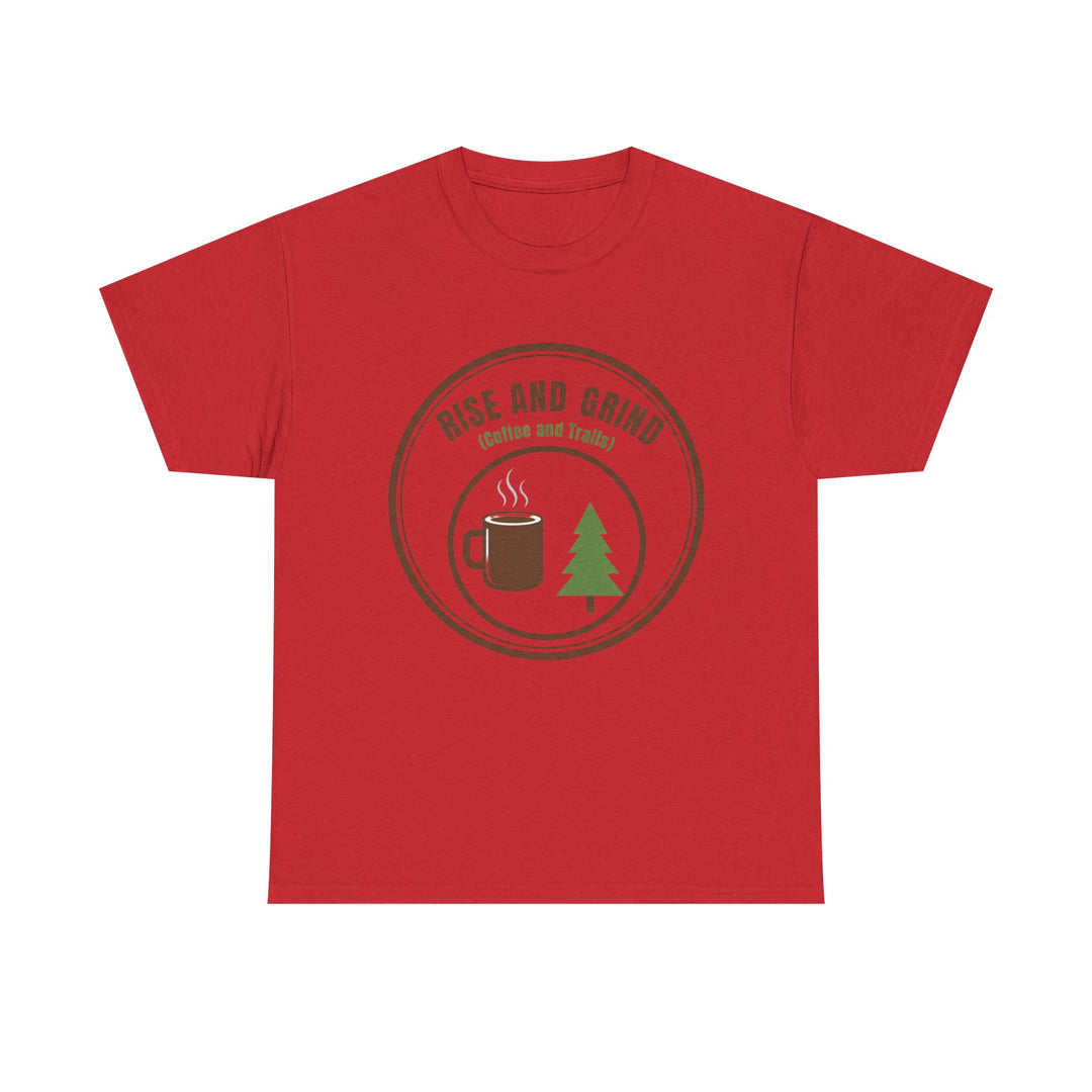 Rise and Grind Coffee T-Shirt - Vintage Camping &amp; Hiking Tee