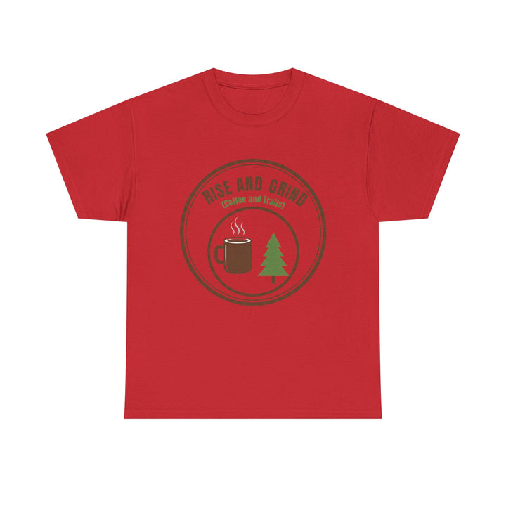 Rise and Grind Coffee T-Shirt - Vintage Camping &amp; Hiking Tee