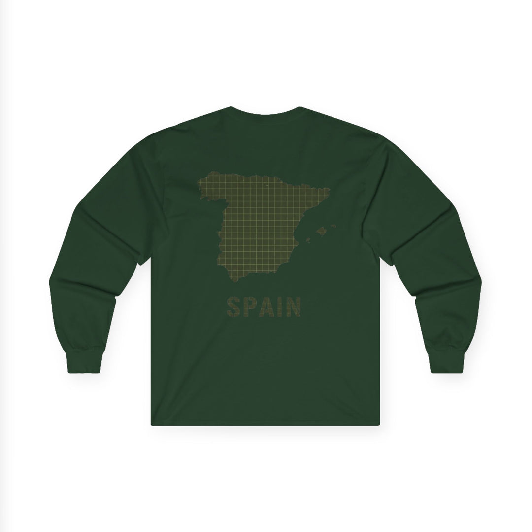 Spain Map Long Sleeve Tee — Gallus Logo Travel Shirt
