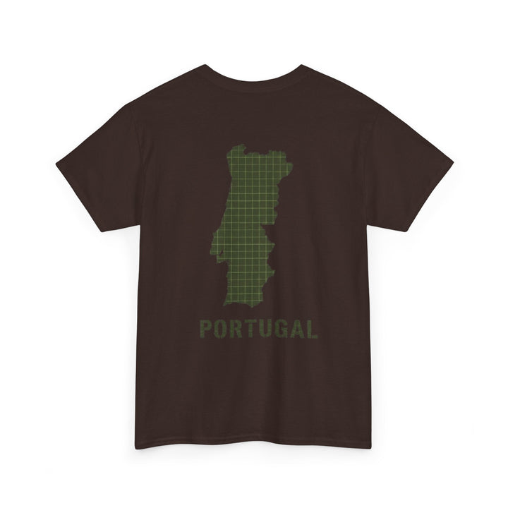 Portugal Map T-Shirt — Vintage Green Grid Portugal Tee