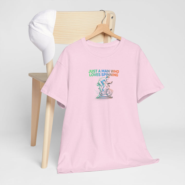 Spinner Enthusiast T-Shirt — "Just a Man Who Loves Spinning" Graphic Tee