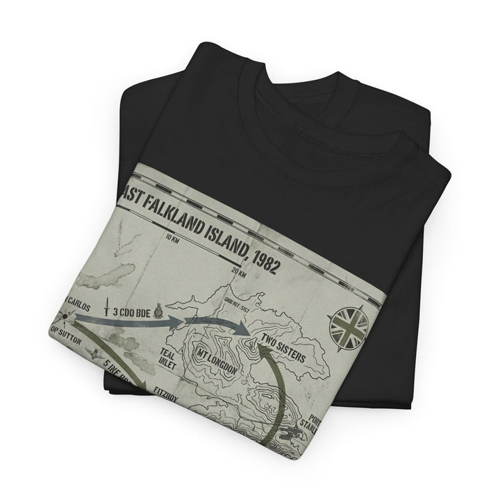 East Falkland 1982 Map T-Shirt — Port Stanley Victory Graphic