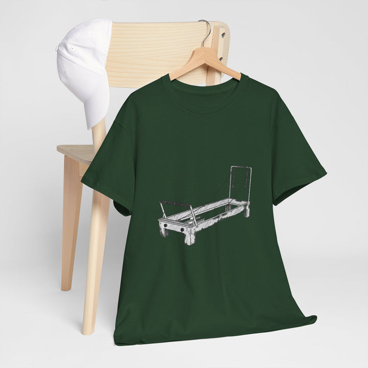Pilates Reformer Tee – soft, breathable cotton designed for reformer Pilates. Comfortable, flexible, and perfect for studio workouts or casual wear.
