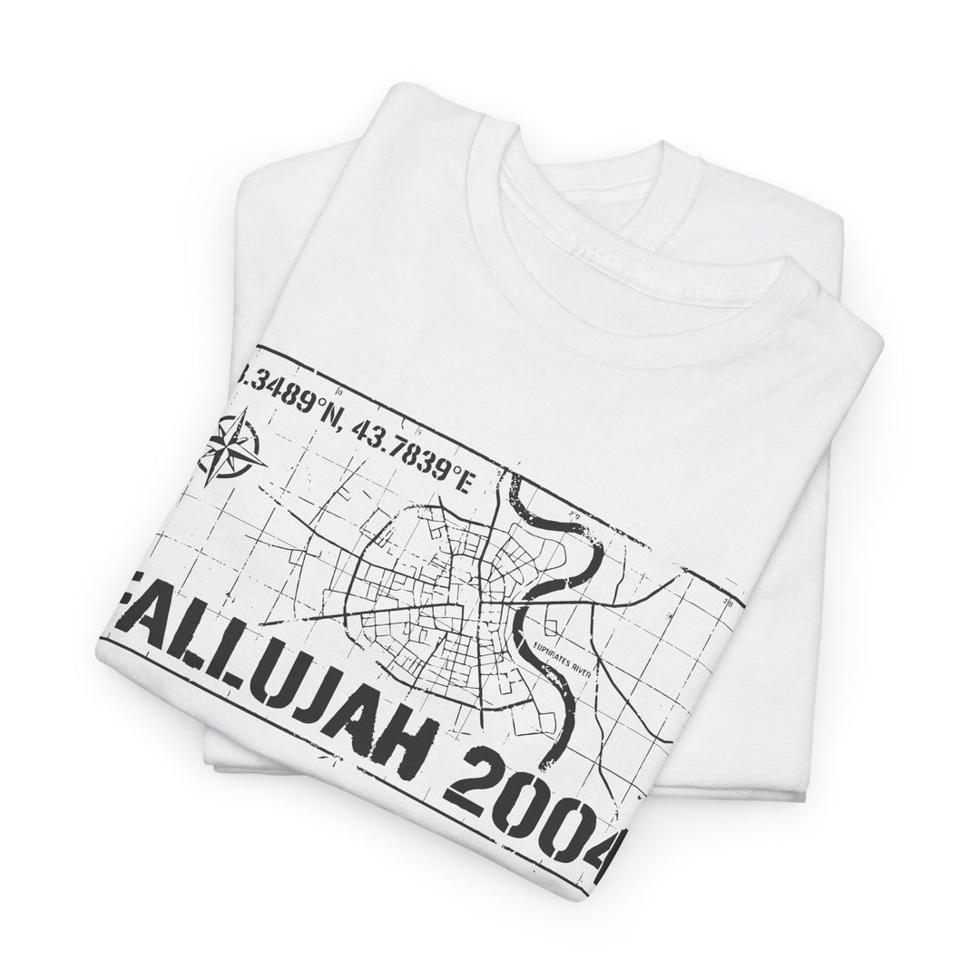 Fallujah 2004 Map Tee — Military Deployment Memorial T-Shirt