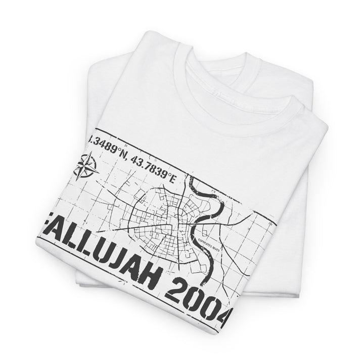 Fallujah 2004 Map Tee — Military Deployment Memorial T-Shirt