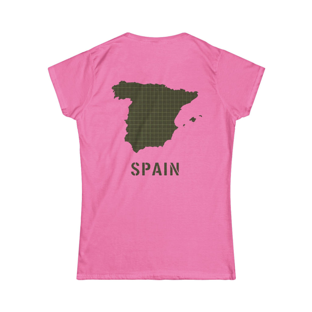 Spain Map Womens Tee — Gallus Logo Travel T‑Shirt