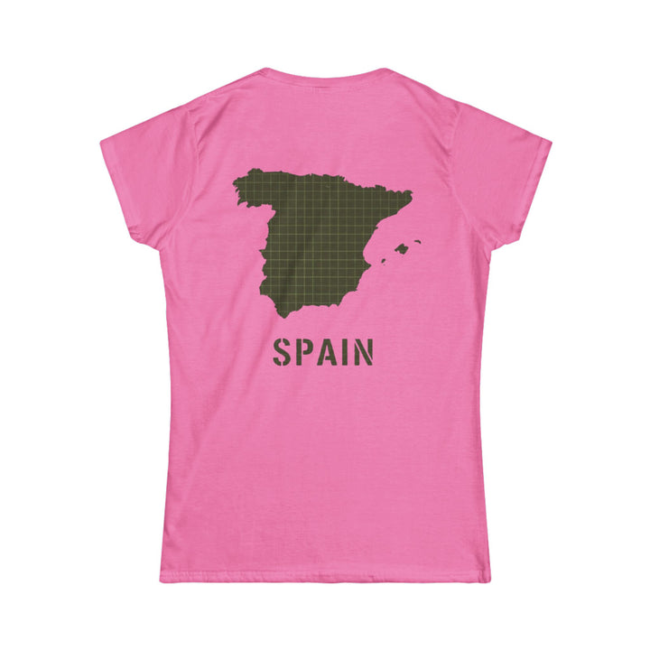 Spain Map Womens Tee — Gallus Logo Travel T‑Shirt