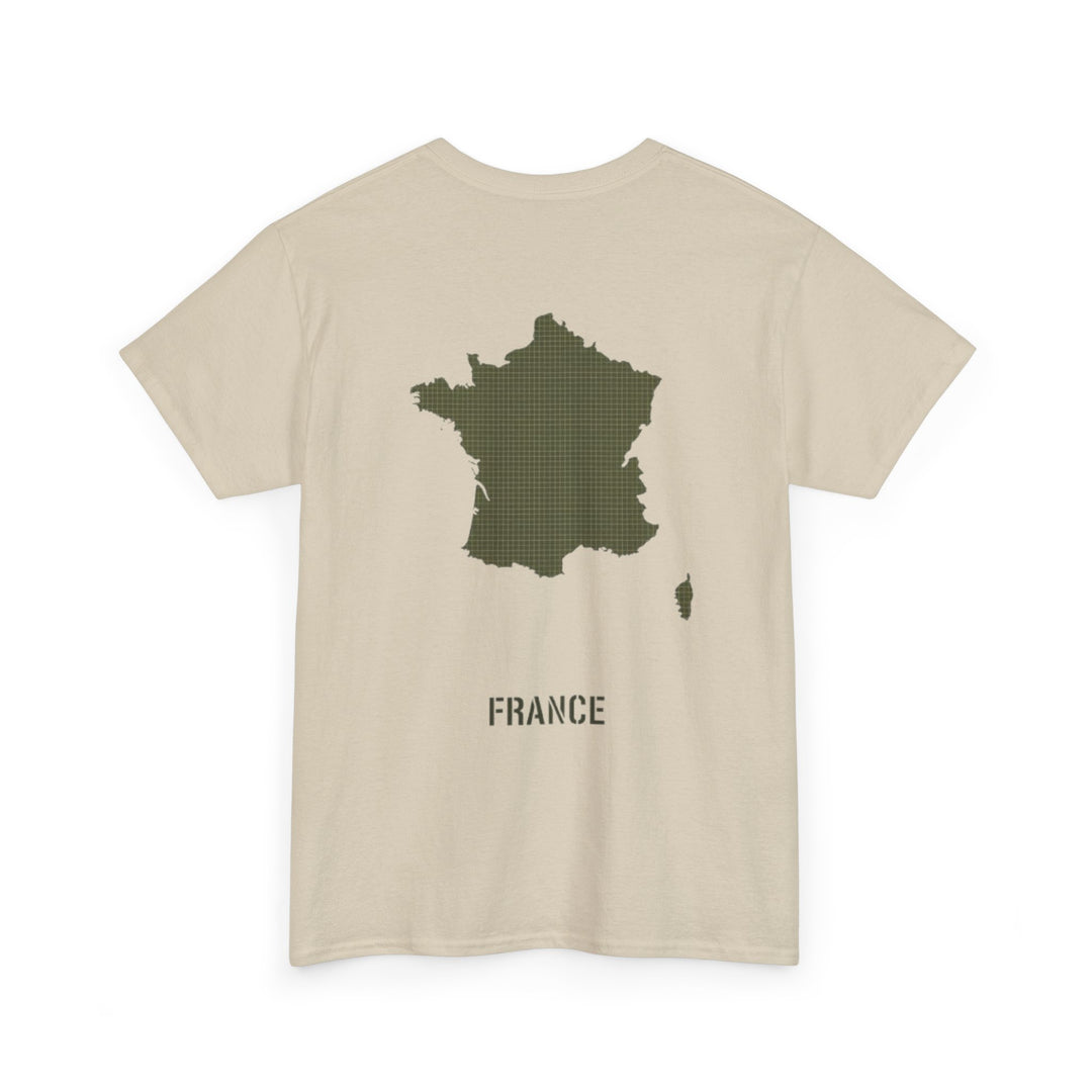 France Map T-Shirt — Minimalist Olive France Map Tee
