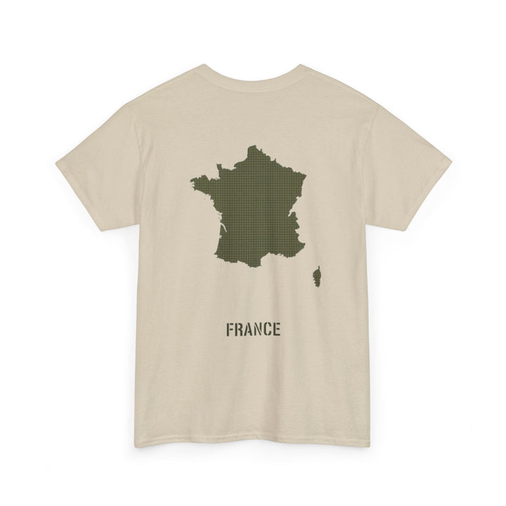 France Map T-Shirt — Minimalist Olive France Map Tee