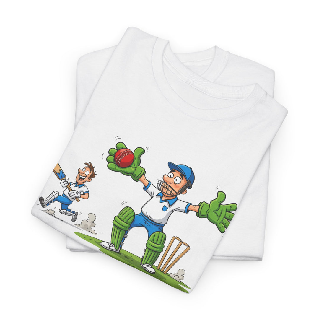 Cricket Catch Graphic Cartoon T-Shirt